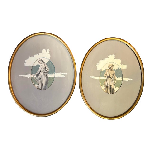 Two Contemporary Original Stephen Heigh Abstract Paintings on Vintage Engravings “Presence #1 & #2” -Set of Two For Sale