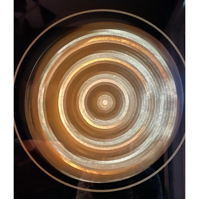 Wood Vintage Framed Gold and Black Hologram Art Piece For Sale - Image 7 of 8