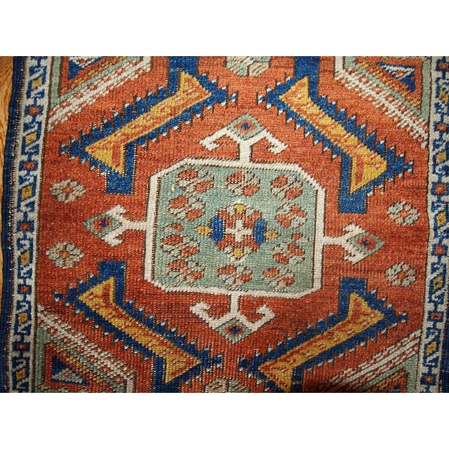 1870s Handmade Antique Collectible Turkish Yastik Rug For Sale - Image 4 of 5
