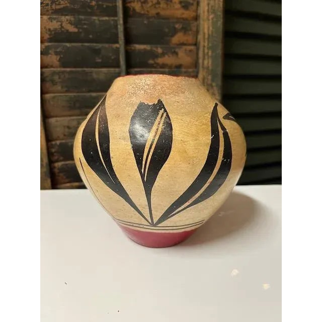 20th Century Southwestern Handpainted Red Ware Pottery Bowl For Sale - Image 4 of 7