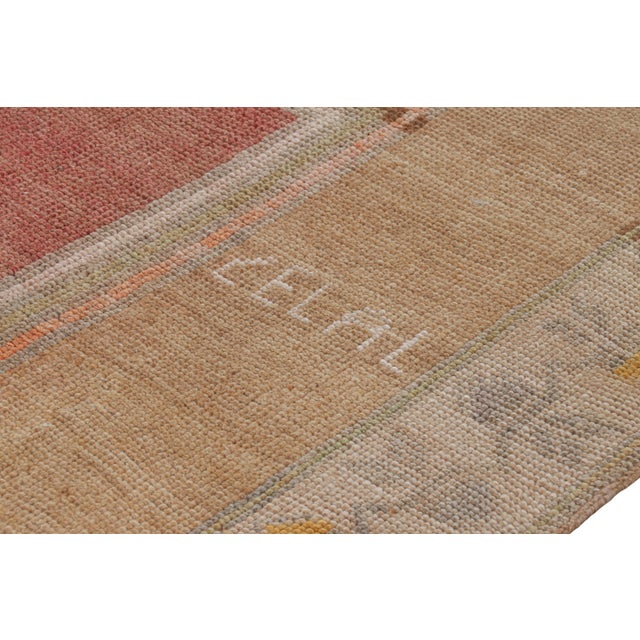 Textile Vintage Turkish Oushak Rug With Geometric Medallions, From Rug & Kilim For Sale - Image 7 of 9