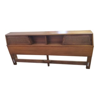 Mid Century Modern Walnut King Size Headboard For Sale
