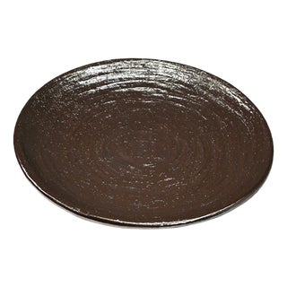 Large Handmade Metallic Glazed Ceramic Bowl, 1980s For Sale