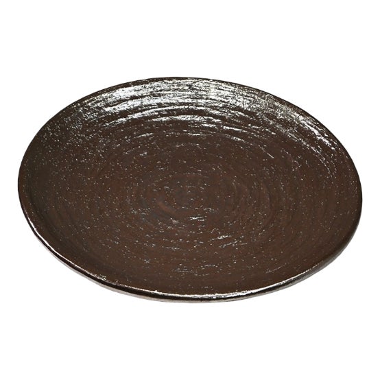 Large Handmade Metallic Glazed Ceramic Bowl, 1980s For Sale