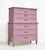 Dixie Furniture Co. Mid Century Transitional Highboy Dresser by Dixie Furniture in Pink - Newly Painted For Sale - Image 4 of 14