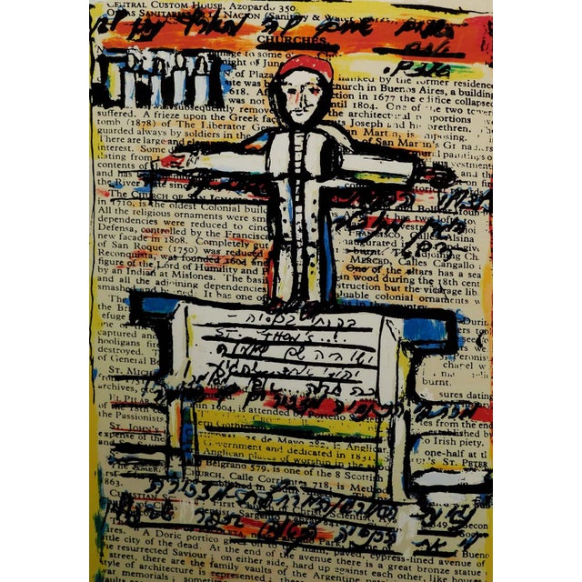 Wood 1990s Peter Malkin "With Love and Peace" Hand Signed Lithograph With Custom Frame For Sale - Image 7 of 7
