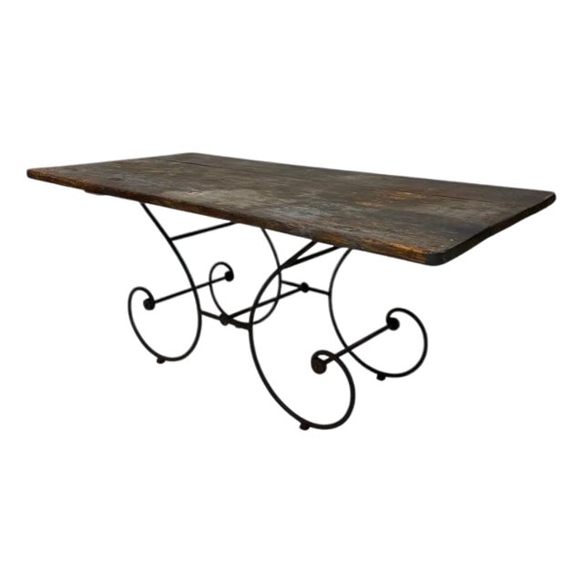 Steel Base Country Table For Sale