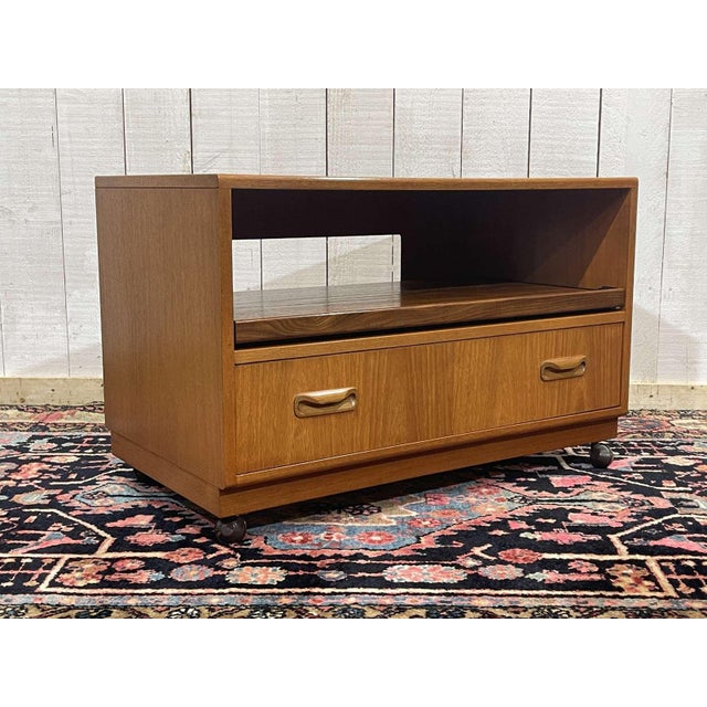 G-Plan teak TV unit from the 70s - W=83cm, D=45.5cm, H=53cm. This piece has an attribution mark, I am sure that it is...