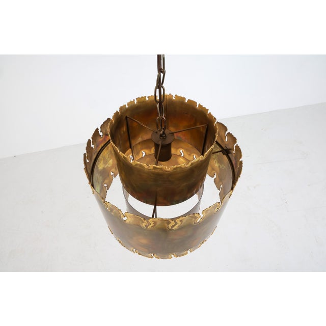 1970s Svend Aage Holm Sorensen Brass Pendant Light For Sale In New York - Image 6 of 10