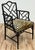 Vintage faux bamboo Chinoiserie Chippendale style chair with newly upholstered leopard print velvet fabric on generously...