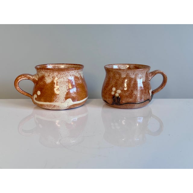 Handmade Patterned Ceramic Mugs with Handles by Helma Klett, Germany, 1990s, Set of 2 For Sale - Image 10 of 10