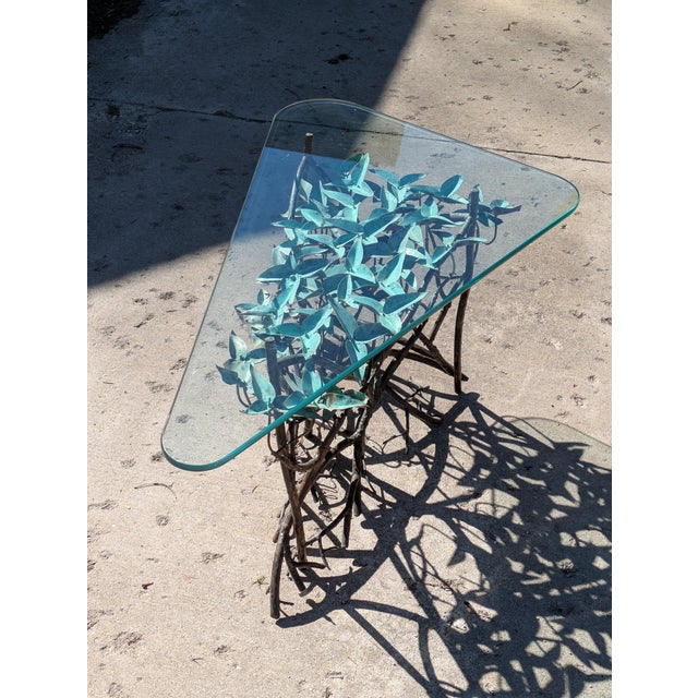 Late 20th Century Hand Made Copper Triangle Mangrove Coffee Table Botanical For Sale - Image 16 of 16