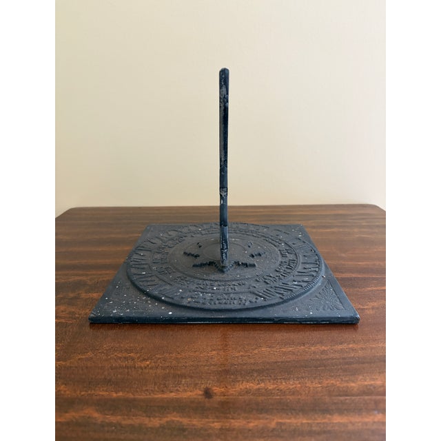 Vintage English Country Iron Garden Sundial "I Only Count Life's Sunny Hours" For Sale In South Bend - Image 6 of 12