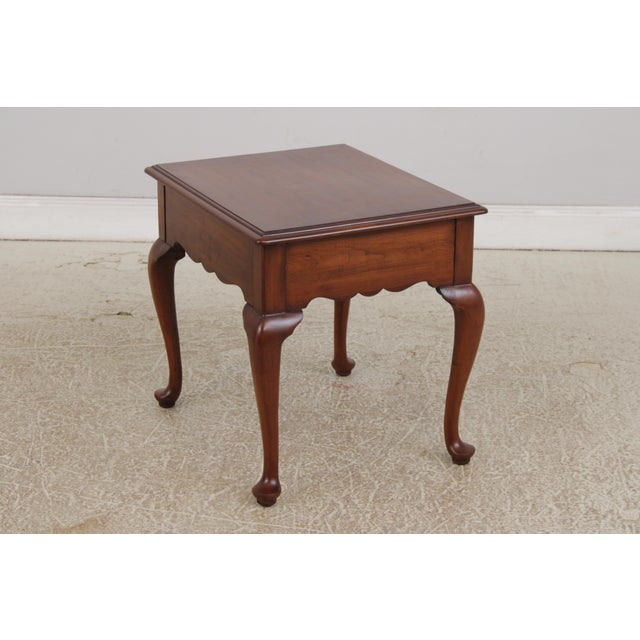 Pair of Henkel Harris Cherry 1 Drawer End Tables For Sale - Image 12 of 16