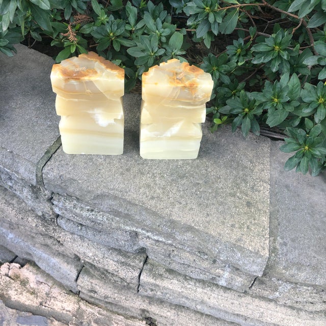 Gemstone Vintage Aztec Onyx Stone Aztec Mayan Bookends For Sale - Image 7 of 11