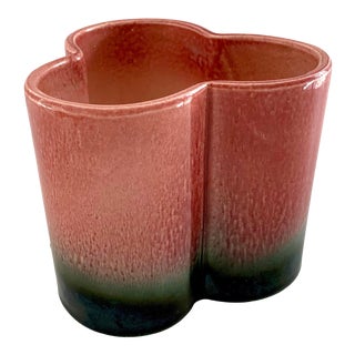 Pink and Green Planter Pot 1950s Hull Pottery Cachepot Ombre For Sale