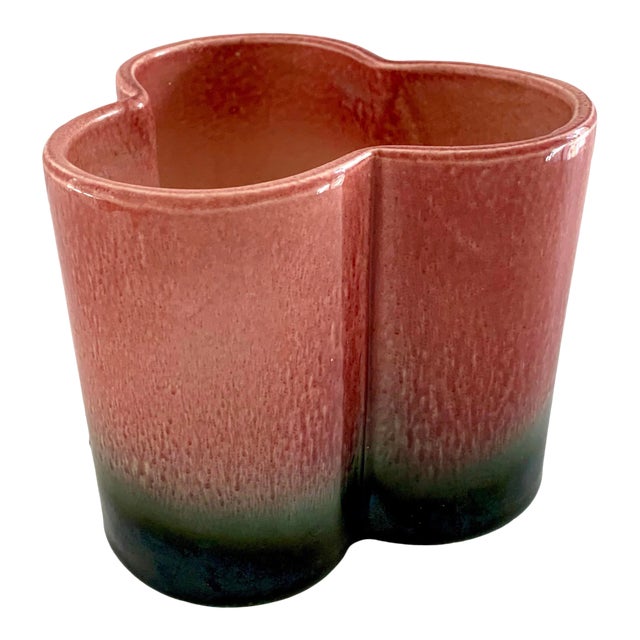 Pink and Green Planter Pot 1950s Hull Pottery Cachepot Ombre For Sale