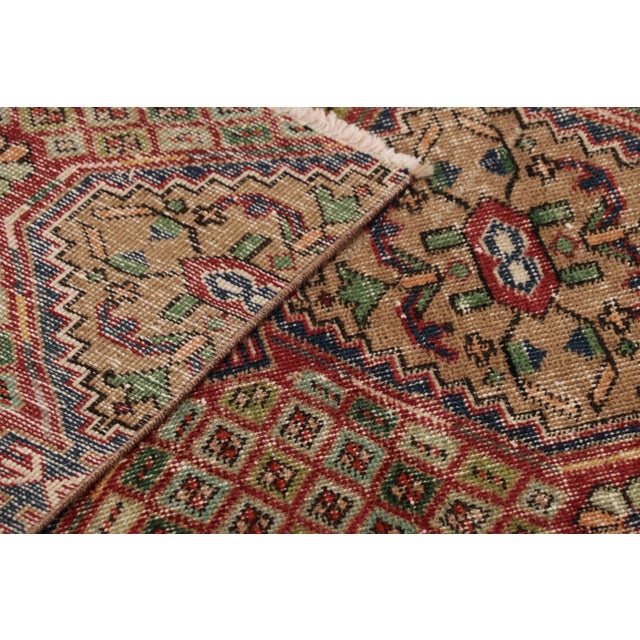 Beige Vintage Turkish Rug, Beige-Brown With All-Over Floral Medallions – Rug & Kilim For Sale - Image 8 of 8