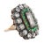 19th Century 19th Century Victorian Gia 1.77 Carat Diamond Emerald 14k Yellow Gold and Silver Cluster Ring, Size 6.75 For Sale - Image 5 of 6