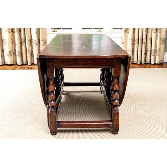 19th Century Oversized Oval Gate-Leg Drop Leaf Oak Dining Table For Sale - Image 11 of 16