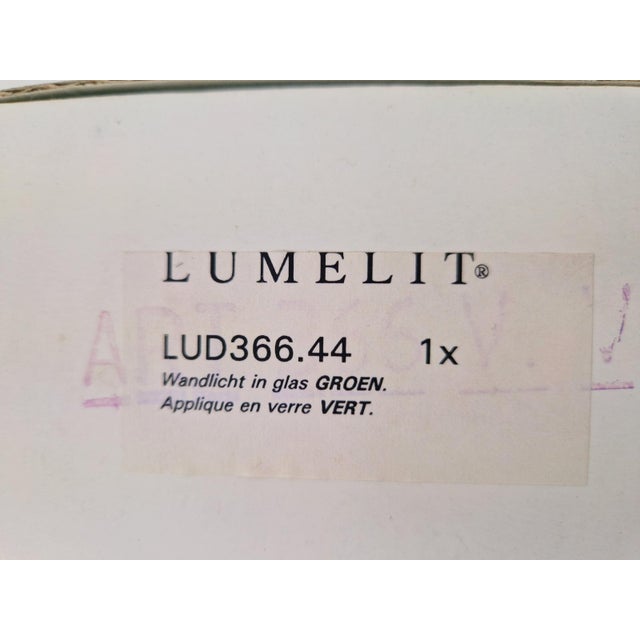 Vintage Triangular Conical Wall Sconces in Green Frosted Glass from Lumal-It, 1990s, Set of 2 For Sale - Image 11 of 16
