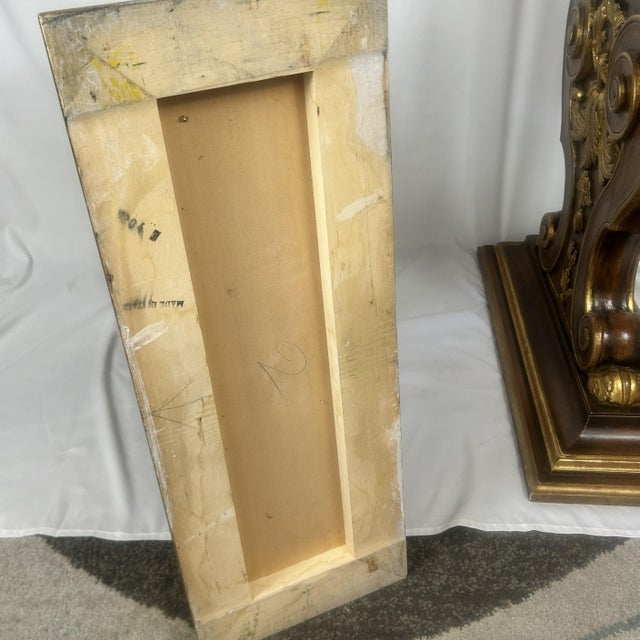 Brown 1960s Pair (2) of Ornate Wooden Table Bases Made in Italy For Sale - Image 8 of 9