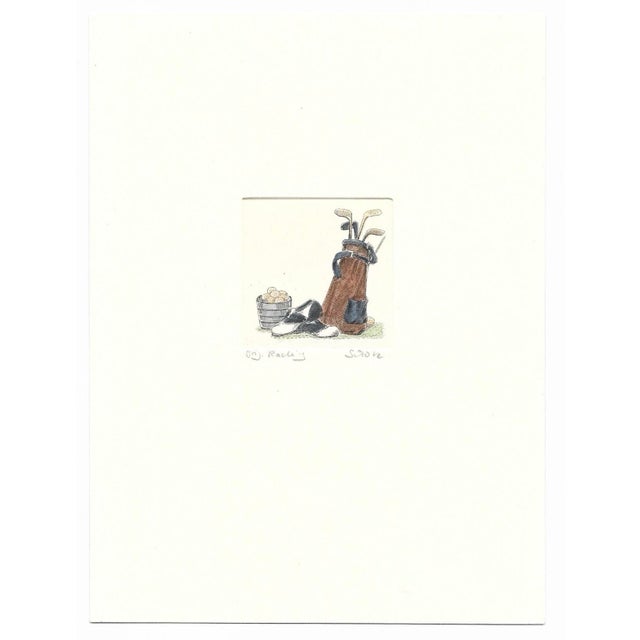 1990s Set of Four Golf Color Etchings For Sale - Image 5 of 6