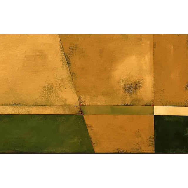 2020s Golden Fields by Justin Wheatley | Acrylic on Canvas White Barn With Gold Fields For Sale - Image 5 of 12
