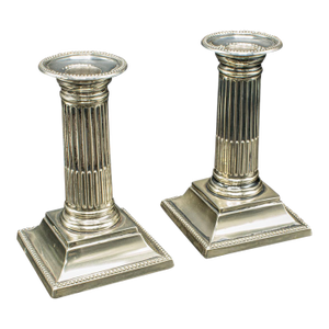 Pair of Antique Candlesticks, English, Silver Plate, Candle Stand, Victorian