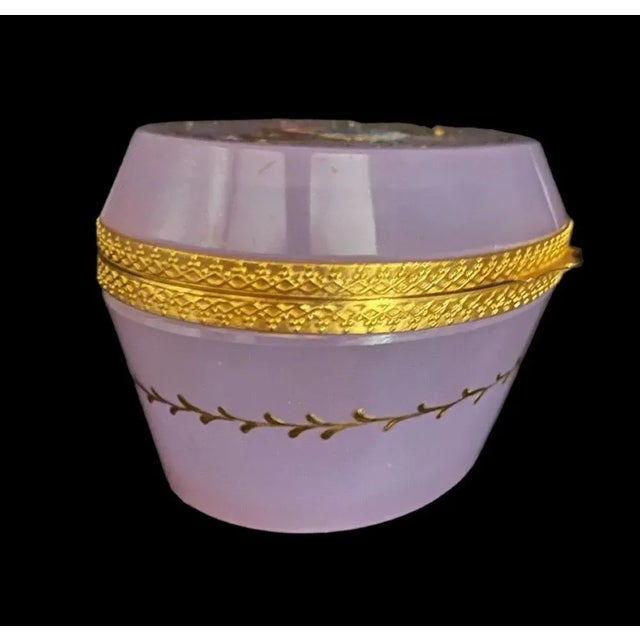 Glass Casket with Hand Painted Cover in Opaline Glass For Sale - Image 7 of 9