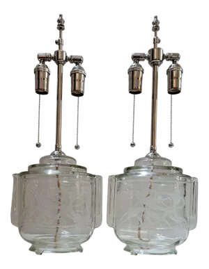 Early 20th Century W. Hunt Diederich Attributed Art Deco Lamps - a Pair