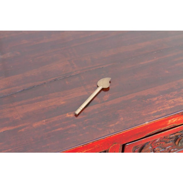 Metal Qing Dynasty Style Carved Cabinet For Sale - Image 7 of 11