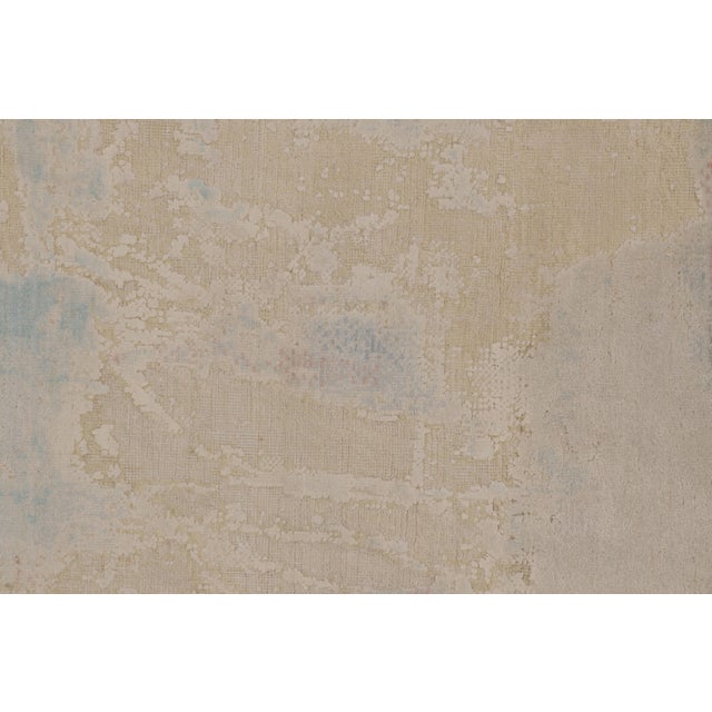 Rug & Kilim’s Modern Abstract Rug, Ivory White With Subtle Pattern in Light Blue For Sale In New York - Image 6 of 8