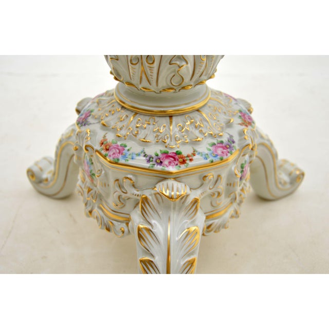 Ceramic Porcelain Side Table in the style of Dresden for Von Schierholz, 1950s For Sale - Image 7 of 11
