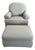 Ethan Allen Skirted Swivel Rocking Lounge Chair & Rolling Ottoman Set With Custom Fabric For Sale