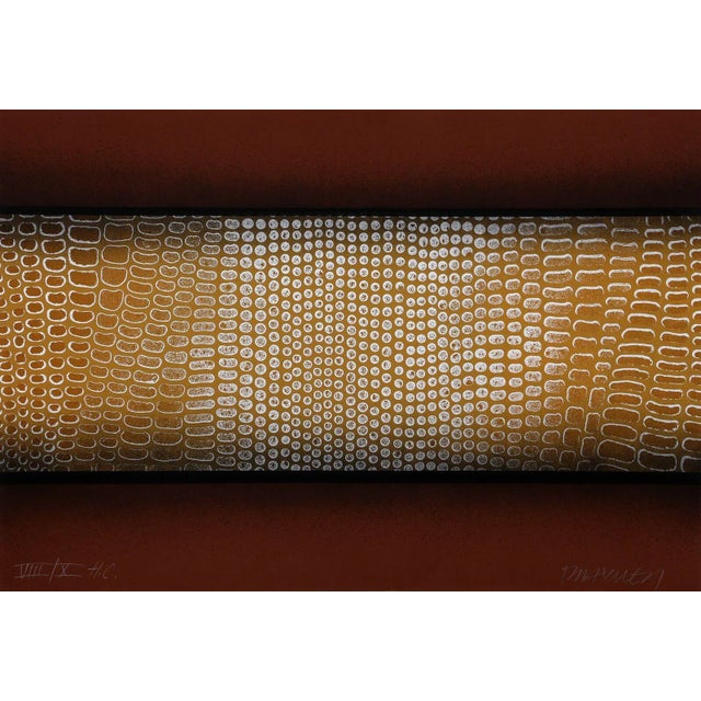 A serigraph by the American artist, Paul Maxwell from 1978 that is called ""Snake Skin (Brown)" ". It is numbered edition...