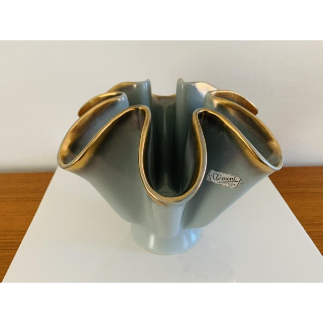 Beautiful, ceramic vase by french ceramicist and designer, blanche letalle, for the saint-clément factory ("faïencerie de...
