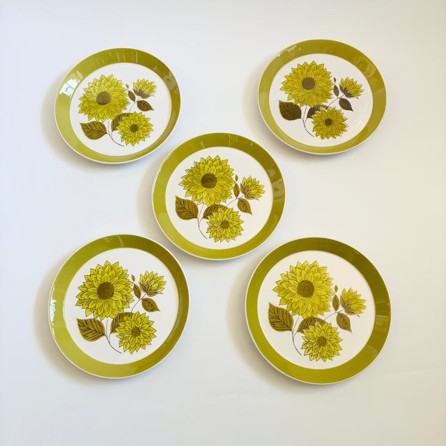 Mid-Century Modern Mid Century Mikasa Duplex Dahlia by Ben Seibel Salad Plates - Set of 5 For Sale - Image 3 of 13