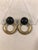 1970s Trifari Black Enamel & Gold Door Knocker Earrings, A Pair For Sale - Image 6 of 8