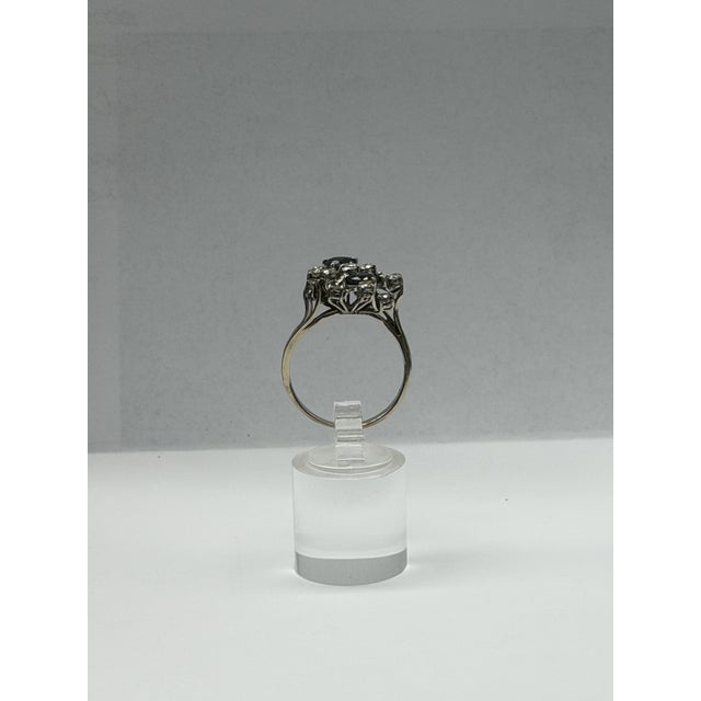 Cluster Ring in 750 Gold with Diamond and Sapphire, 1960s For Sale - Image 14 of 15