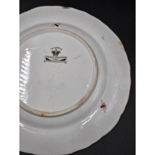 Antique Mason's Ironstone Large Dinner Plate Chinese Antiquities Pattern, Circa 1840 For Sale - Image 12 of 18