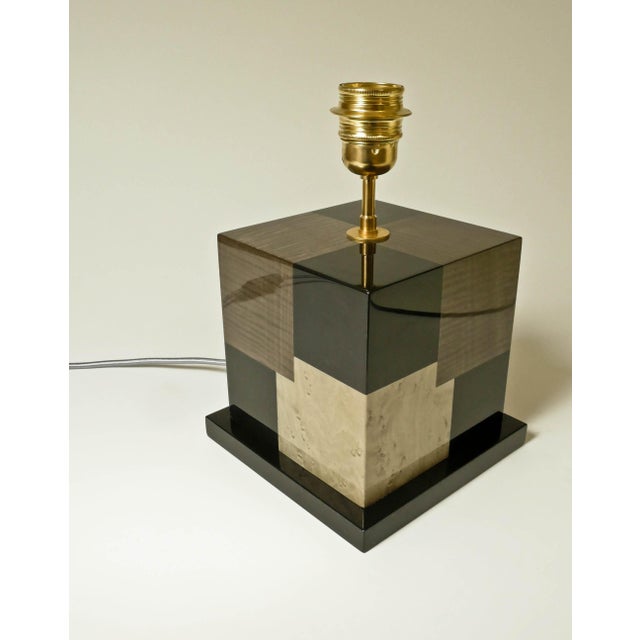 Black and Grey Sycamore Table and Desk Lamp Cubes by Aymeric Lefort For Sale - Image 14 of 18