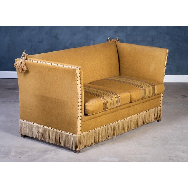 Vintage Green and Yellow Velvet Knole Sofa, 1950s For Sale - Image 6 of 16