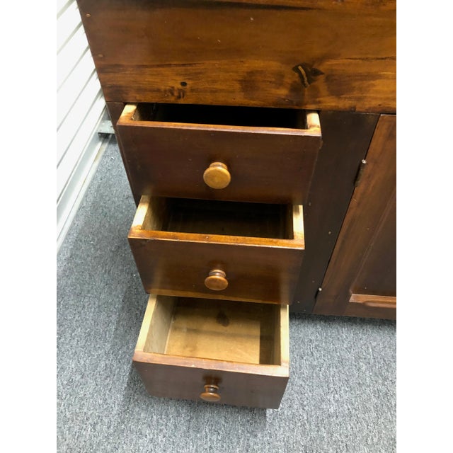 Vintage Dry Sink/Hutch Cabinet With Copper Lining For Sale - Image 9 of 13