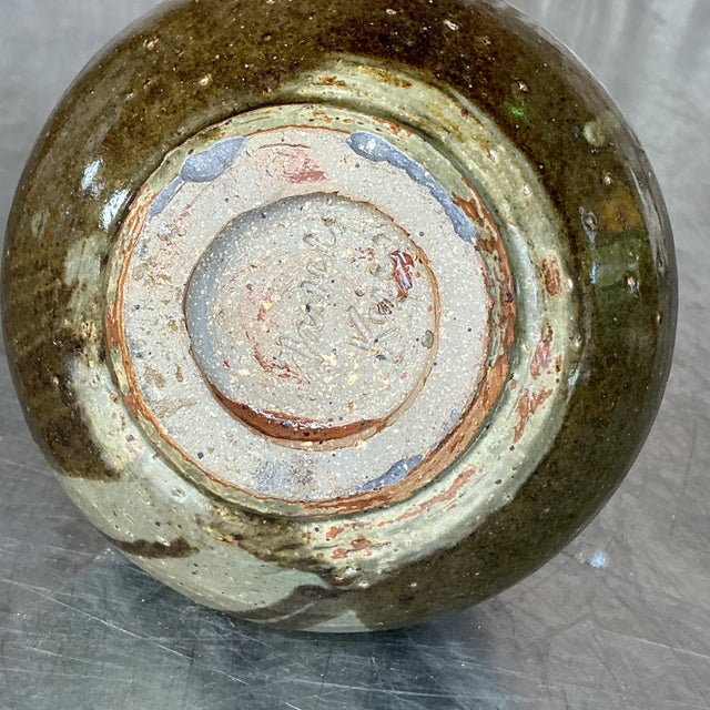 Ceramic Vintage Boho Original Studio Pottery Vase For Sale - Image 7 of 9