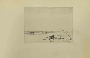 Eugène Burnand, Death Beside The Sea, Etching, Late 19th Century