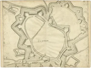 Antique Map of the City of Zutphen, c.1650