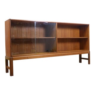 Mid Century Teak & Glass Door Ah McIntosh Bookcase For Sale