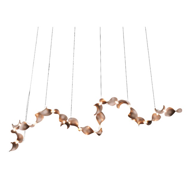 Dune 20 Curve Chandelier with Shades in Copper Metallic Tone by Daniel Becker for Moss Objects For Sale