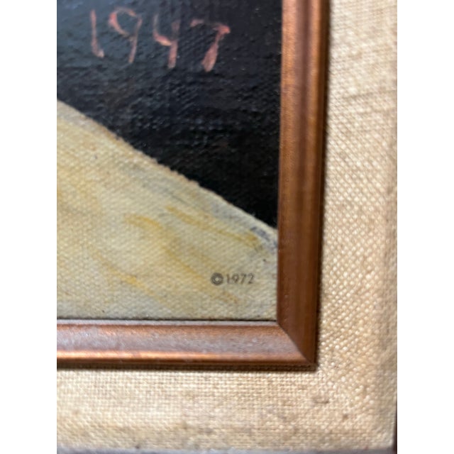 1970s Vintage Red Skelton Clown Portrait Painting Print, Canvas on Wood, 1972 For Sale - Image 5 of 12